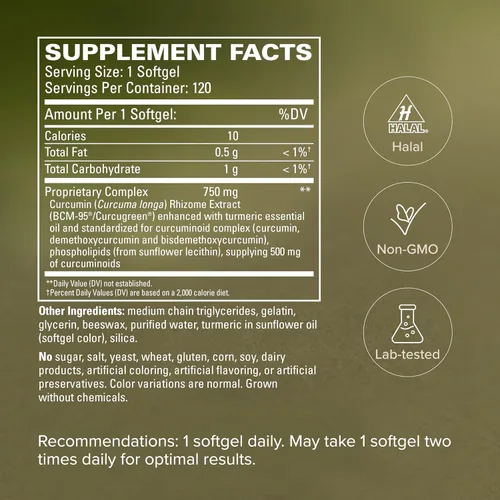 Miniatura 5 de Terry Naturally CuraMed 750 mg Complejo de curcumina – Suministro de 500 mg de curcuminoides por cápsula blanda – Apoyo antioxidante para la salud