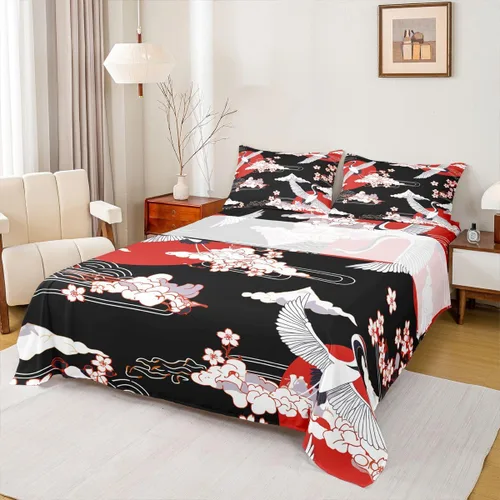 Miniatura 28 de Erosebridal Juego de sábanas tamaño individual de cola de sirena para niños, decoración de habitación de sirena, sábana bajera ajustable