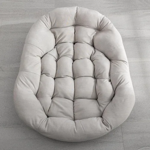 Miniatura 6 de Mecedoras para patio, mecedora de huevos de mimbre de gran tamaño, sillas Papasan tapizadas para interiores y exteriores, silla moderna para balcón