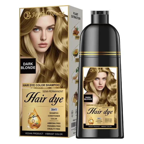 Miniatura 13 de Joyful Young Champú para teñir el cabello natural 3 EN 1, color de cabello para cobertura de canas, champú para teñir el cabello para mujeres