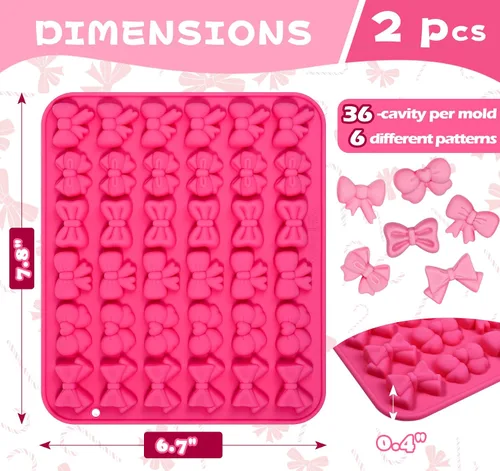 Miniatura 4 de Webake Moldes de silicona con 6 formas diferentes, molde de 36 cavidades para fondant de chocolate para cupcake, pretzle, cake pop, manualidades