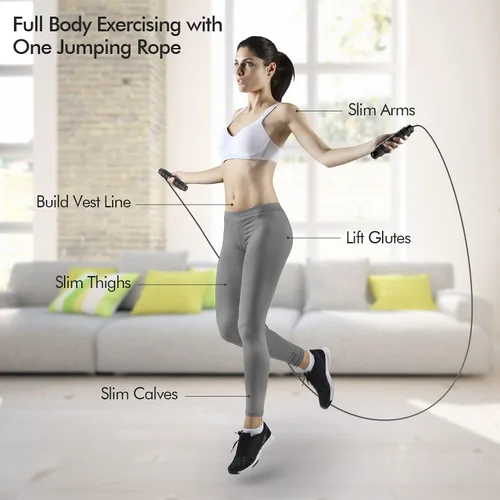 Miniatura 7 de Cuerda de saltar sin enredos de velocidad rápida, cable de salto con rodamientos de bolas para mujeres, hombres y niños, cuerda de saltar de acero