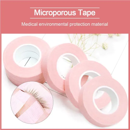 Miniatura 7 de EBANKU 5 rollos de cinta de extensiones de pestañas, cinta de ojos para extensiones de pestañas, cinta de tela de microporos transpirable