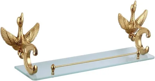 Estante de cristal de cisne para ducha, juego de accesorios de baño, montaje en la pared, 19.7 in, soporte de una sola capa, organizador de baño,