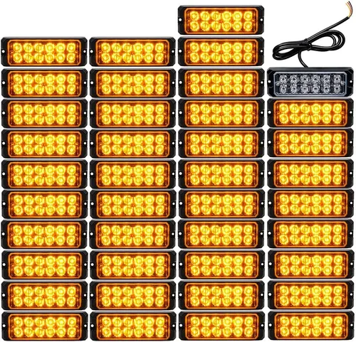 Miniatura 9 de CORP 40X Amber 12 LED súper delgado de advertencia de emergencia intermitente, barra de luz estroboscópica, montaje en superficie, coche, camión