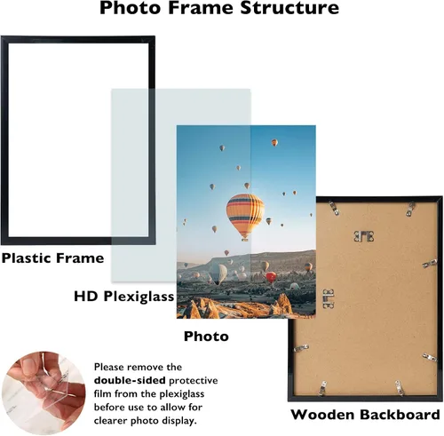 Miniatura 5 de JCJMY Portarretratos rústico para colgar en la pared de forma horizontal o vertical, marco para galería de pared de 12 x 17 pulgadas con plexiglás