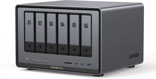 Miniatura 10 de UGREEN NAS DXP4800 Plus NAS de escritorio de 4 bahías, CPU Intel Pentium Gold 8505 de 5 núcleos, memoria RAM DDR5 de 8 GB, SSD de 128G integrado, 1