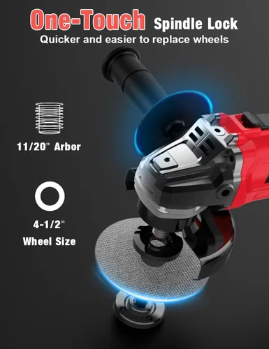 Miniatura 6 de Amoladora angular sin escobillas para batería Milwaukee M18, amoladora angular pequeña inalámbrica de 4 – 1/2 pulgadas con mango auxiliar, 10 lijas