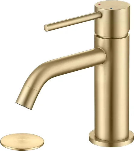 Miniatura 14 de Grifo de fregadero negro con ensamblaje de drenaje y líneas de suministro cUPC, grifos negros mate de acero inoxidable para fregadero de baño, grifo