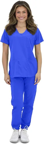 Miniatura 2 de Green Town Conjunto médico de 2 piezas para mujer, ajuste delgado, 4-Flex