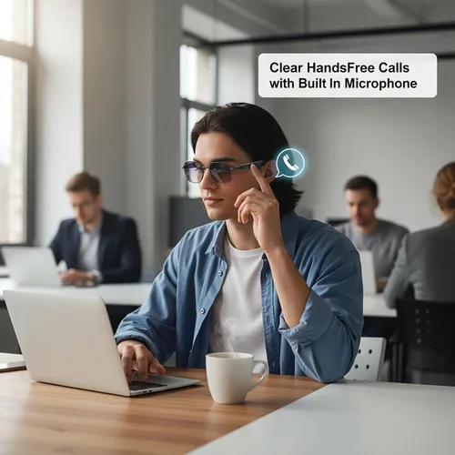 Miniatura 4 de Gafas inteligentes para hombres y mujeres, anteojos Bluetooth con micrófono y altavoces, gafas de audio de carga rápida compatibles con asistente