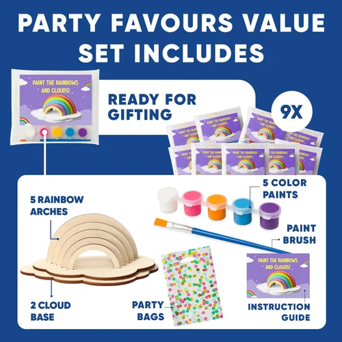 Miniatura 2 de CRAFTY HAPPITOYS Juego de Pintura Arcoíris para Niños de 9 Piezas - Relleno a Granel para Calcetines Navideños y Bolsas de Dulces de Cumpleaños
