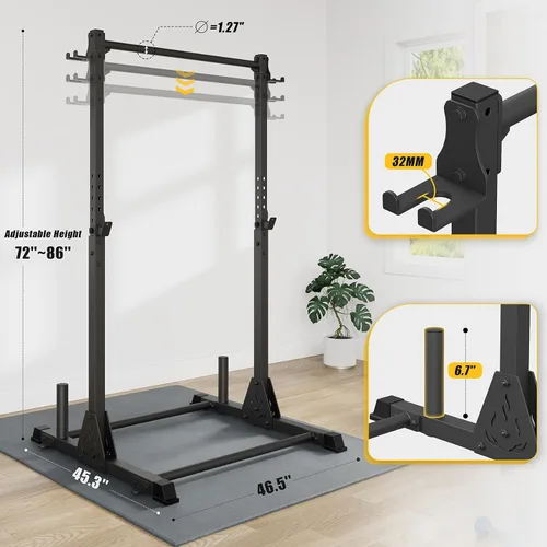 Miniatura 4 de Jusgym Pull Up Station, Strength Training Workout Pull Up Bar Free Standing for Home Gym, Adjustable Heavy Duty Pullup Bar Station Outdoor/Indoor