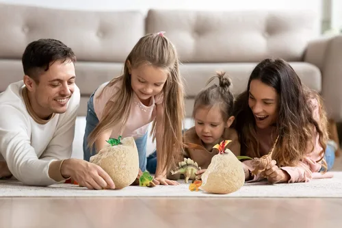Miniatura 4 de Huevo de dinosaurio jumbo – Descubre 12 dinosaurios sorpresa grandes únicos en un huevo gigante relleno – Descubre dinosaurios, arqueología