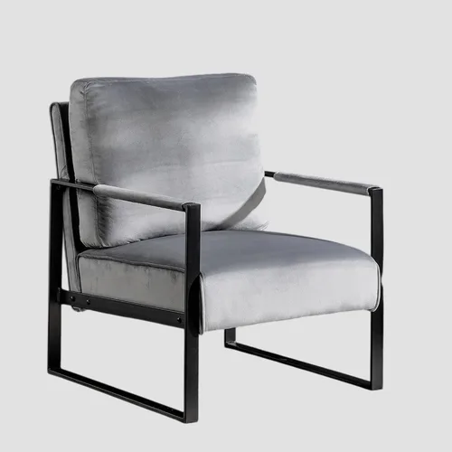 Miniatura 12 de Container Furniture - Silla clásica de mediados de siglo con marco de metal cuadrado duradero, sillón para sala de estar, dormitorio, oficina