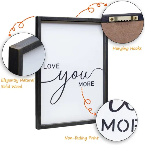 Miniatura 6 de Juego de 3 letreros con texto en inglés "I Love You More" con texto en inglés "I Love You Most Sign", decoración de pared para dormitorio y sala