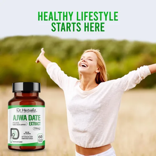 Miniatura 3 de Dr. HERBALIST Extracto de dátiles Ajwa 350mg - 60 cápsulas Sin OMG Absorción rápida Vegetariano