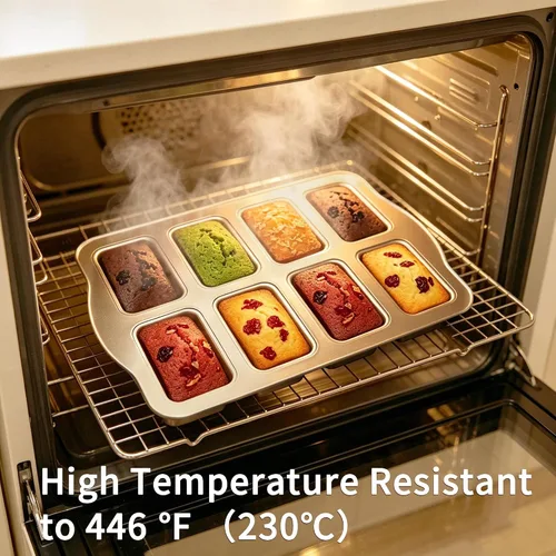 Miniatura 5 de Mini moldes para hornear – Sartenes antiadherentes para hornear pasteles caseros, molde de acero al carbono para pan de plátano, pastel de carne