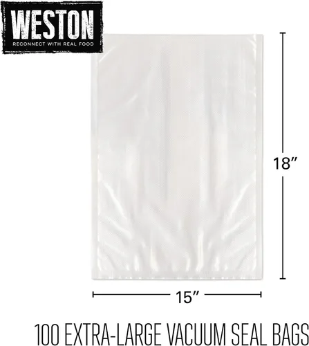 Miniatura 8 de Weston Bolsas selladoras al vacío, 2 capas de 0.118 pulgadas de grosor, para NutriFresh, FoodSaver y otros sistemas de sellado térmico