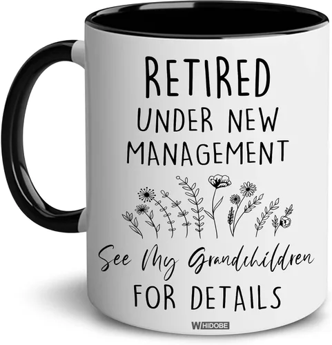 Miniatura 20 de WHIDOBE Regalos de jubilación para mujeres, regalos de jubilación para abuela, mujer, mamá, compañera de trabajo, taza jubilada bajo nueva gestión