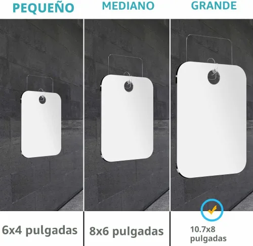 Miniatura 8 de Espejo de ducha inastillable sin niebla para afeitarse (paquete de 2, más grande de 10.7 x 8 pulgadas), 43% que el original, espejo de maquillaje