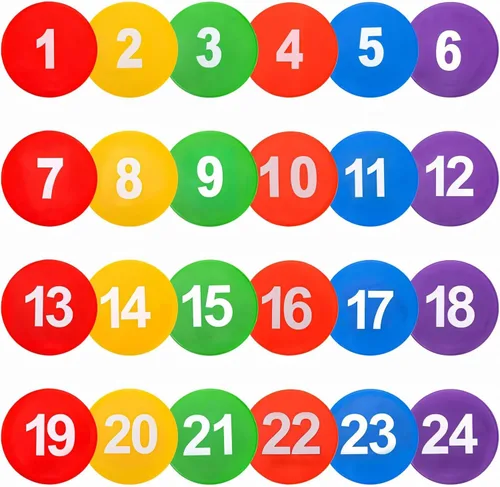Miniatura 2 de Puntos de polietileno de 9 pulgadas, marcadores antideslizantes 10/24 para piso, conos planos impermeables para ejercicios de agilidad, baloncesto