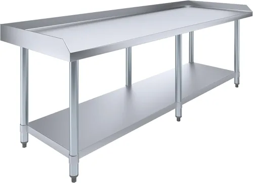 Miniatura 13 de AmGood Soporte para equipo de acero inoxidable con estante inferior + ruedas, resistente, grado comercial, certificado NSF
