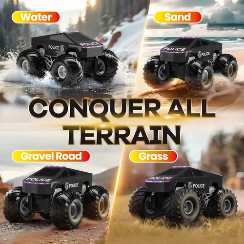 Miniatura 5 de Auto de Control Remoto Cyber Camión RC Juguete, 1:16 2.4GHz 4WD Todoterreno Anfibio Impermeable Camión Monstruo para Todo Terreno, Regalos