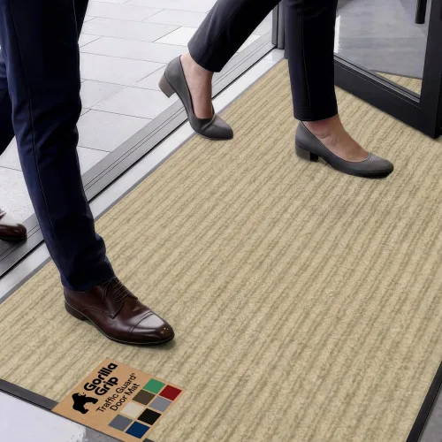 Miniatura 56 de Gorilla Grip - Tapete afelpado original de goma con perfil bajo, resistente, duradero, impermeable y fácil de limpiar para interior y exterior, Gris