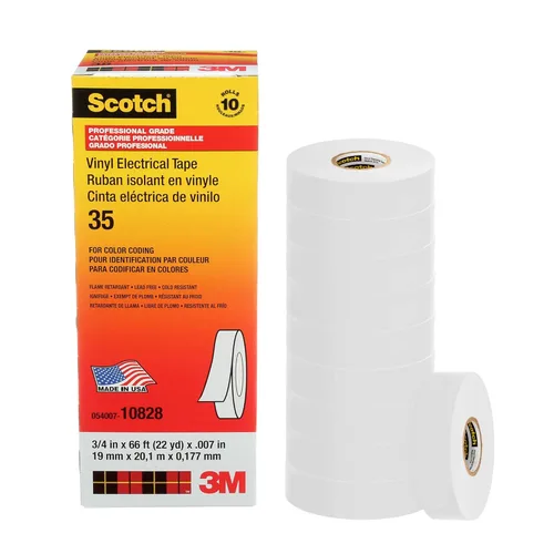 Miniatura 25 de 3M Scotch Cinta eléctrica de codificación de colores de vinilo de 35, 3/4 pulgadas x 66 pies, 10 rollos, violeta, certificado CSA, certificación UL