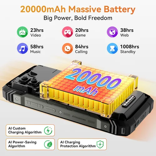 Miniatura 3 de Blackview XPLORE 1 Pro AI 5G - Teléfono resistente inteligente Android 15 (Imagen térmica FLIR), 20000mAh 55W 36GB +256GB, teléfono inteligente