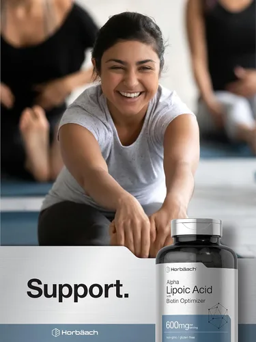 Miniatura 6 de Horbäach Ácido alfa lipoico de 600 mg 240 cápsulas con optimizador de biotina Suplemento sin OMG y sin gluten