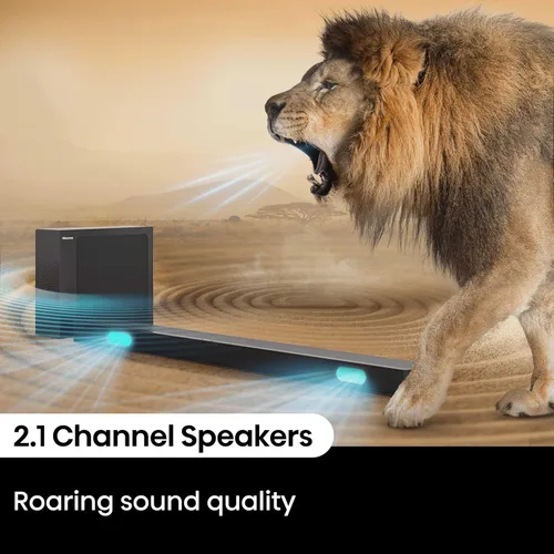 Miniatura 4 de Hisense HS2100 - Barra de sonido de 2.1 canales con subwoofer inalámbrico, Dolby Audio, DTS Virtual:X, HDMI ARC, Bluetooth 5.3, control remoto, 6