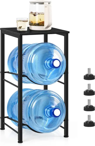 Miniatura 15 de Soporte para jarra de agua de 5 galones, dispensador de agua con estante superior, estante de almacenamiento para jarra de agua de 5 galones