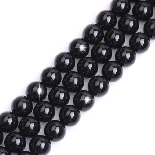 Miniatura 156 de GEM-Inside - Cuentas redondas de ágata de ónix azul claro natural de 0.394 pulgadas (0.394 in) con agujero grande para hacer joyas, suministros