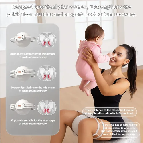 Miniatura 3 de Maestro de muslos y entrenador de suelo pélvico para mujeres, entrenador de cadera Kegel ejercitador – Fortalece los músculos del suelo pélvico, Gris