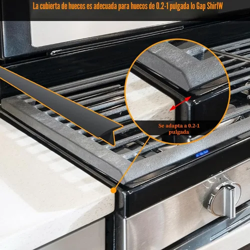 Miniatura 2 de KindGa Fundas para huecos de estufa, relleno de silicona para encimera, 30 pulgadas, se puede cortar a cualquier tamaño para un espacio de 0.2 a 1