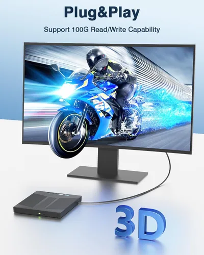Miniatura 7 de Soporte 7 en 1 disco 100G R/W para PC Blu Ray Drive, USB 3.0 y Tipo-C Bluray Burner externo y lector de tarjetas SD/TF, unidad Bluray externa
