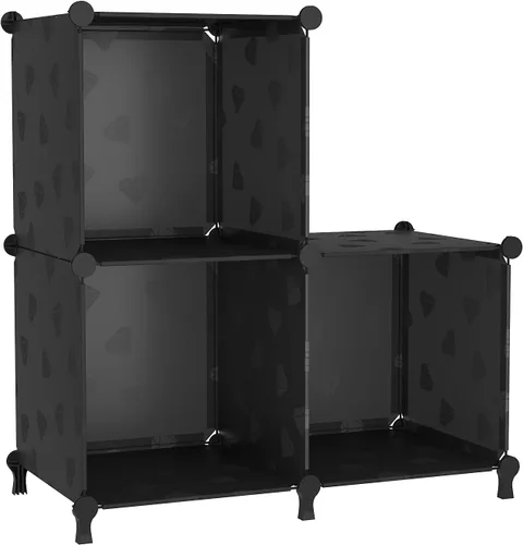UNKU Organizador de almacenamiento de cubos, 3 cubos organizadores de armario, estantes de almacenamiento, estantería apilable para bricolaje,