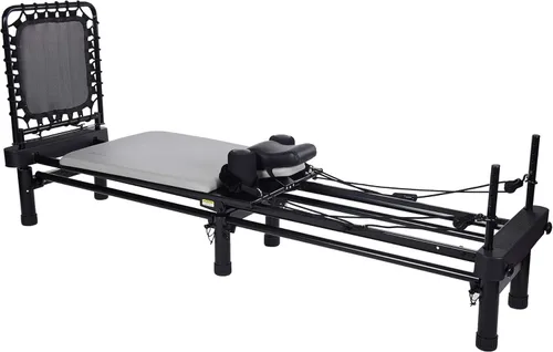 AeroPilates Pilates Reformer Machine, Gym Equipment for Resistance Workout, Strength & Fitness Training - Foldable & Compact Gris