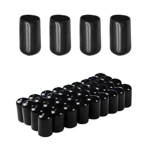 Miniatura 21 de Cubierta de tapa de extremo redondo de goma 0.08 pulgadas (0.079 in), protectores de rosca de tornillo de PVC flexible de tubería de tubería