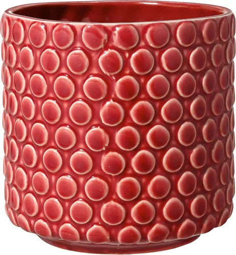 Miniatura 5 de Bloomingville Maceta de cerámica – Maceta negra de 5 pulgadas con lunares – Maceta moderna de cerámica con esmalte agrietado – Sin agujeros