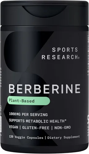 Miniatura 9 de Sports Research Berberina - Apoyo metabólico ayurvédico a base de hierbas para la salud, 500 mg, 60 cápsulas, certificado vegano, sin gluten, sin OMG
