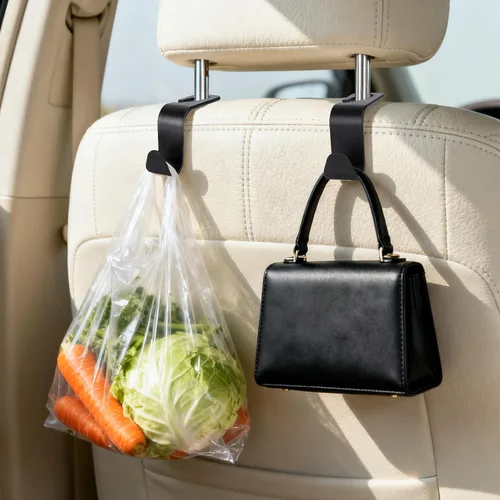 Miniatura 3 de BFXM Paquete de 6 ganchos para reposacabezas de asiento de automóvil, accesorios de automóvil para mujeres y hombres, gancho de soporte para colgar