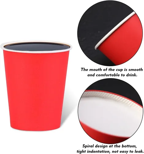 Miniatura 60 de Vasos de papel de 8 onzas, paquete de 150 unidades, tazas de café de papel desechables para bebidas calientes o frías para fiestas, picnic, Azul