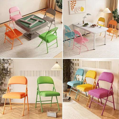 Miniatura 6 de Folding Chairs with Padded Seats - Portable Stackable Commercial Seating for Indoor and Outdoor Events, Weddings, Offices, Kitchens, and Dining