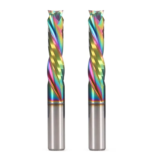 Broca de compresión en espiral con revestimiento DLC, diámetro de corte de 1/4 de pulgada, longitud de corte de 1 pulgada, vástago de 1/4 de pulgada