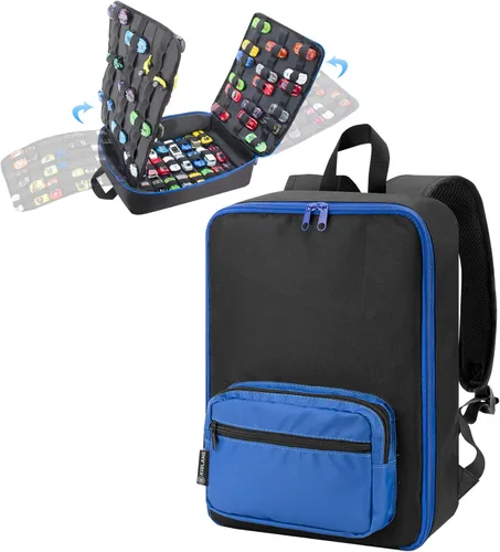 Organizador de mochila de almacenamiento para automóvil con ranuras elásticas - Funda de transporte portátil para autos a escala 1:64, bolsa de
