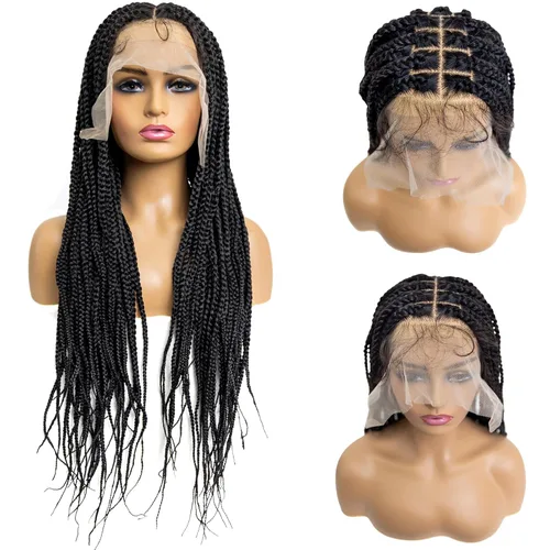 Miniatura 37 de PIB Peluca de encaje completo individual de 12 pulgadas, diseño de Passion Twist con raya cuadrada, pelucas trenzadas sin nudos para mujeres negras