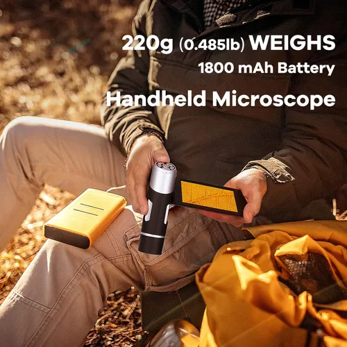 Miniatura 2 de Andonstar AD203 - Microscopio digital portátil de mano, microscopio de bolsillo USB con pantalla de 4 pulgadas para niños y adultos, negro, video